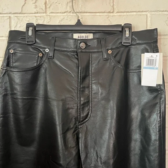NWT Agolde 90s Pinch Waist Recycled Leather High Rise Pants Size 31 - Picture 9 of 11